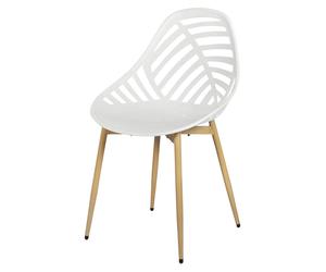 Chaise d'exterieur Marta - Coleur Blanc / Pieds coloris bois
