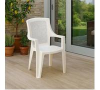 Chaise d'Extérieur Masainass Dmora, en Plastique Blanc