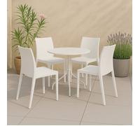 Chaise d'extérieur Ormea Dmora, en plastique blanc