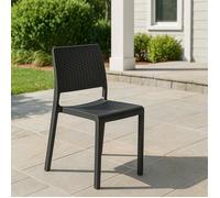 Chaise d'Extérieur Revo Dmora, en Plastique Gris Anthracite