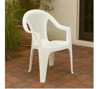 Chaise d'Extérieur Serchion Dmora, en Plastique Blanc