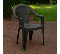 Chaise d'extérieur Serchion Dmora, plastique gris anthracite
