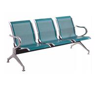 Chaise D'invité De Bureau En Acier Robuste, Chaise De Réception Avec Dossier, Banc De Salle D'attente 3 Places, Sièges Publics For Aéroport, Hôpital, Gare, Banque(Green)