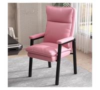 Chaise d'invité élégante en cuir rose avec accoudoirs, siège de bureau moderne pour réunions, conférences et événements, solution confortable et élégante pour les zones de réception
