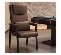 Chaise d'invités en cuir avec oreiller, confortable et moderne, pour la lecture, les loisirs avec dossier haut (marron)