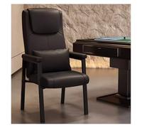 Chaise d'invités en cuir avec oreiller, confortable et moderne, pour la lecture, les loisirs avec dossier haut (Nero)