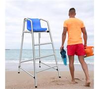 Chaise d'observation en acier inoxydable pour sauveteurs - Design durable et stable pour la sécurité de la plage, de la piscine et des courts de tennis