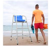 Chaise d'observation Lifeguard pour parc aquatique, piscine en acier inoxydable avec trou de fixation pour parapluie, 1,8 m de haut, plage, piscine, court de tennis, arbitre