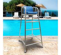 Chaise d'observation Robuste en Acier Inoxydable pour sauveteurs, Confortable et supportant jusqu'à 300 kg, idéale pour Le Volley-Ball, Le Basket-Ball et Le Water-Polo.