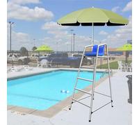 Chaise d'observation robuste pour piscines et parcs aquatiques, avec trou de parasol et hauteur réglable pour la sécurité du sauveteur et la surveillance du pont