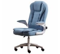 Chaise d'ordinateur de Direction, Chaise de Bureau Ergonomique rembourrée en Tissu avec Conception réglable en Hauteur et accoudoirs, Comprend Un Oreiller de Soutien Lombaire(Blue,Basic)