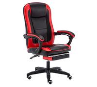 Chaise d'ordinateur Ergonomique Professionnelle avec siège pivotant à la Taille, Chaise de Jeu réglable en Hauteur, Dossier Haut, pour Bureau, Salle de réunion, Noir et Rouge