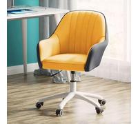 Chaise d'ordinateur pivotante ergonomique avec accoudoirs, chaise de bureau rembourrée à roulettes pour un confort et un soutien ultimes, idéale pour la maison et le bureau