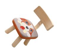 Chaise Dossier Garçon Fille en Bois, Tabouret Chien Mignon pour Tout-petits | Bords Lisses sans Bavures, Assise Coton Lin Mousse, Angle de Soutien, pour Salles de Jeux et Histoire