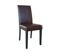 Chaise Dossier Haut en Simili Cuir Marron Foncé - Lot de 2 - Bolero
