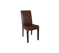 Bolero GR368 Lot de 2 chaises de salleà manger en similicuir Marron