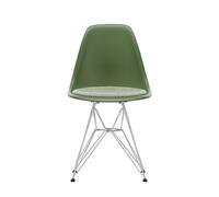 Chaise Eames en fibre de verre, chaise DSR avec coussin d'assise Vitra - 4055737330094