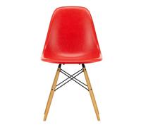 Chaise Eames Fiberglass DSW structure érable doré golden maple base/black steel