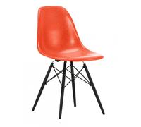Chaise Eames Fiberglass DSW structure érable noir black maple base/black steel