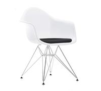 Chaise Eames Plastic DAR rembourré chromé basic dark eiffel tower base