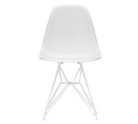 Chaise Eames Plastic DSR RE structure blanc white pwoder coated eiffel tower base/ felt gliders black