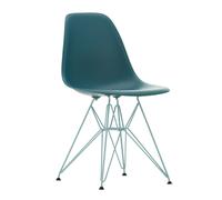 Chaise Eames Plastic DSR RE structure bleu ciel sky blue pwoder coated eiffel tower base/ plastic gliders black
