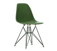 Chaise Eames Plastic DSR RE structure vert foncé dark green pwoder coated eiffel tower base/ plastic gliders black