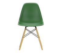 Vitra Chaise Eames Plastic DSW RE structure érable doré émeraude patins en feutre noir