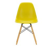 Chaise Eames Plastic DSW RE structure érable doré felt gliders white
