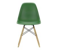Chaise Eames Plastic DSW RE structure frêne honey coloured ash base/ black steel/ felt gliders black