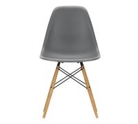 Vitra Chaise Eames Plastic DSW RE structure frêne gris granit structure frêne coloré miel/ acier noir/ patins en feutre noir