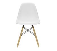 Chaise Eames Plastic DSW RE structure frêne honey coloured ash base/ black steel/ felt gliders black