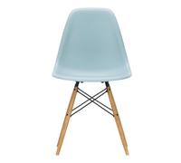 Vitra Chaise Eames Plastic DSW RE structure frêne gris glacé structure frêne coloré miel/ acier noir/ patins en feutre noir