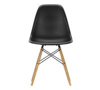Vitra Chaise Eames Plastic DSW RE structure frêne noir profond structure frêne coloré miel/ acier noir/ patins en feutre noir