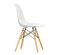 Chaise Eames Plastic DSW structure érable doré golden maple base/black steel/ white felt gliders