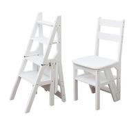 Chaise échelle pliable convertible pour bibliothèque, marchepied à 4 marches, support de présentation et support de fleurs pour la maison