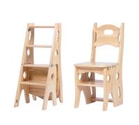 Chaise échelle pliable portable en bois, escabeau multifonctionnel, 4 marches