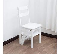 Chaise échelle pliante en bois à 4 marches - Tabouret de cuisine convertible, très résistant, capacité de 200 kg, parfait pour un usage domestique, design peu encombrant, multifonction