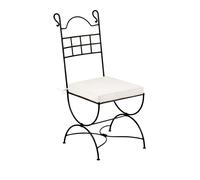 Chaise Eisenstuhl Segovia, Main Forgée, Chaise de Jardin Méditerranéenne, Noir