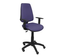 Chaise Elche Contact permament de base Tissu Bleu clair Structure polyamide noire Accoudoir 1D Sans appui-tête Roulettes pour moquette