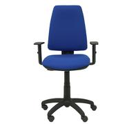 Chaise Elche Contact permament de base Tissu Bleu Structure polyamide noire Accoudoir 1D Sans appui-tête Roulettes en nylon 50 mm