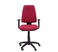 Chaise Elche Contact permament de base Tissu Bordeaux Structure polyamide noire Accoudoir 1D Sans appui-tête Roulettes pour moquette