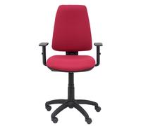 Chaise Elche Contact permament de base Tissu Bordeaux Structure polyamide noire Accoudoir 1D Sans appui-tête Roulettes en nylon 50 mm