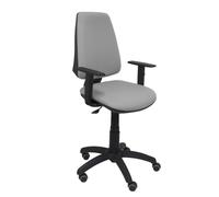 Chaise Elche Contact permament de base Tissu Gris Structure polyamide noire Accoudoir 1D Sans appui-tête Roulettes pour moquette