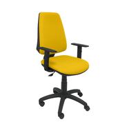 Chaise Elche Contact permament de base Tissu Jaune Structure polyamide noire Accoudoir 1D Sans appui-tête Roulettes en nylon 50 mm