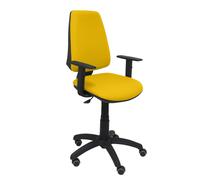 Chaise Elche Contact permament de base Tissu Jaune Structure polyamide noire Accoudoir 1D Sans appui-tête Roulettes pour moquette