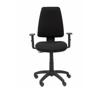 Chaise Elche Contact permament de base Tissu Noir Structure polyamide noire Accoudoir 1D Sans appui-tête Roulettes en nylon 50 mm