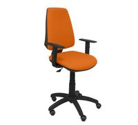 Chaise Elche Contact permament de base Tissu Orange Structure polyamide noire Accoudoir 1D Sans appui-tête Roulettes pour moquette
