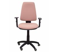 Chaise Elche Contact permament de base Tissu Rose pâle Structure polyamide noire Accoudoir 1D Sans appui-tête Roulettes pour moquette