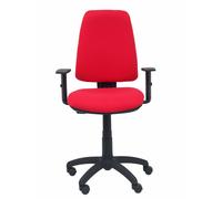 Chaise Elche Contact permament de base Tissu Rouge Structure polyamide noire Accoudoir 1D Sans appui-tête Roulettes en nylon 50 mm